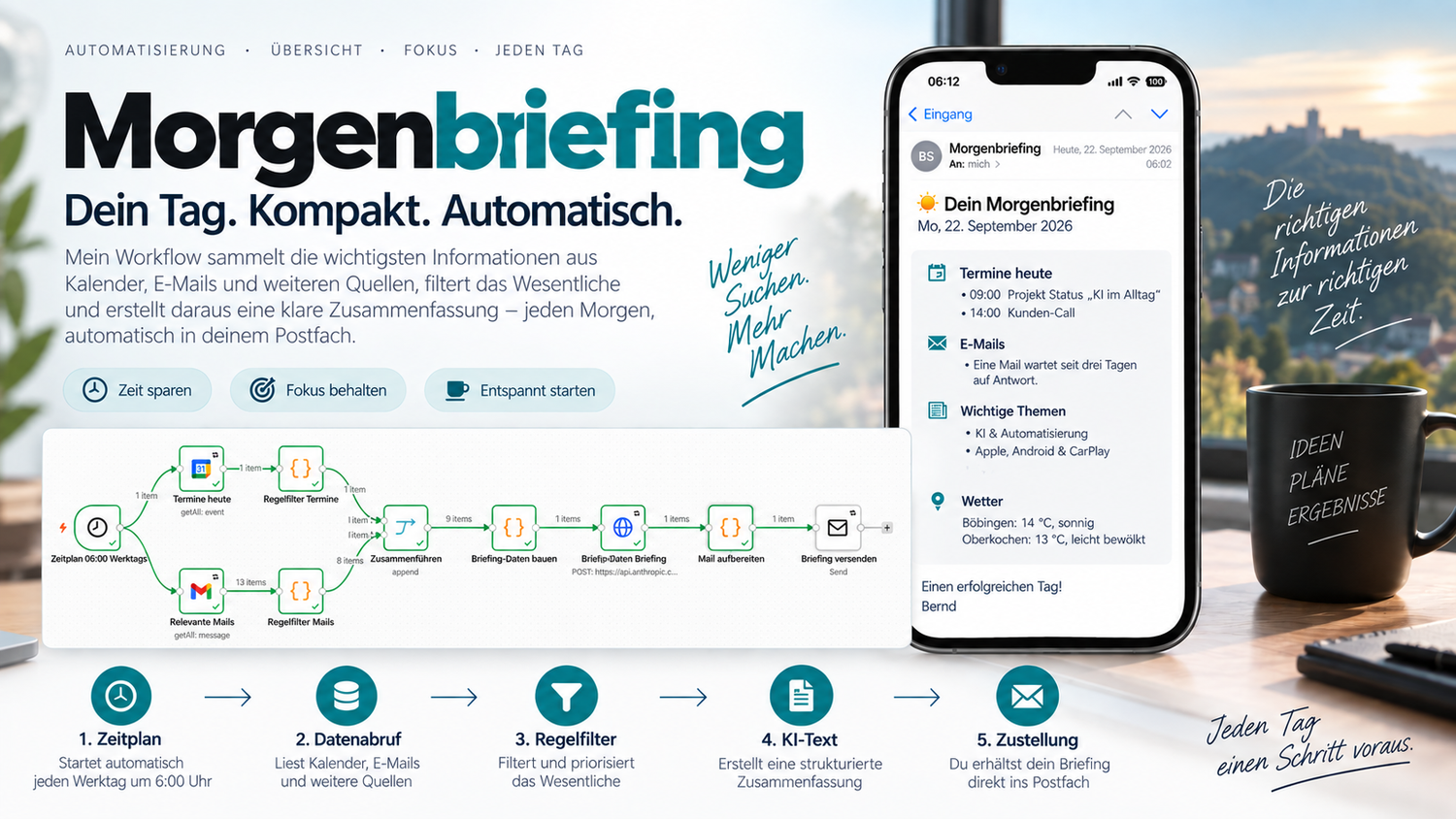 Morgenbriefing – automatische Tagesübersicht per Mail